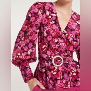 NWT Rebecca Vallance silk floral Bramble top